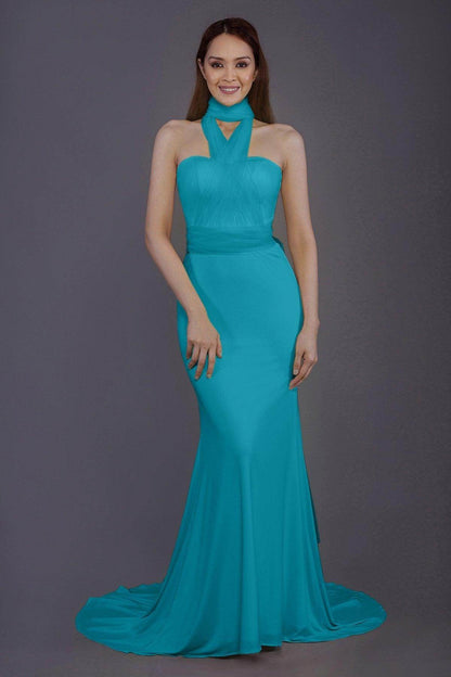 Mermaid Court Train Knitted Fabric Bridesmaid Dress PR3498