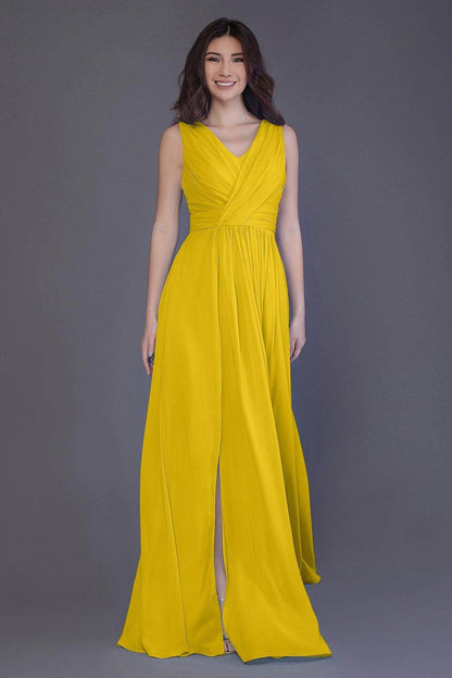 Sheath-Column Floor Length Chiffon Bridesmaid Dress PR3499