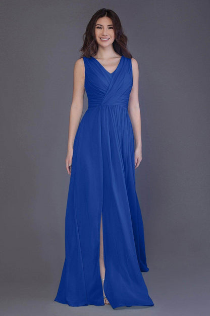 Sheath-Column Floor Length Chiffon Bridesmaid Dress PR3499