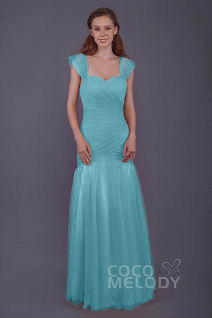 Trumpet-Mermaid Floor Length Tulle Bridesmaid Dress PR3500