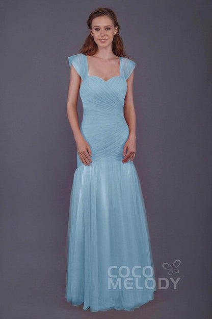Trumpet-Mermaid Floor Length Tulle Bridesmaid Dress PR3500