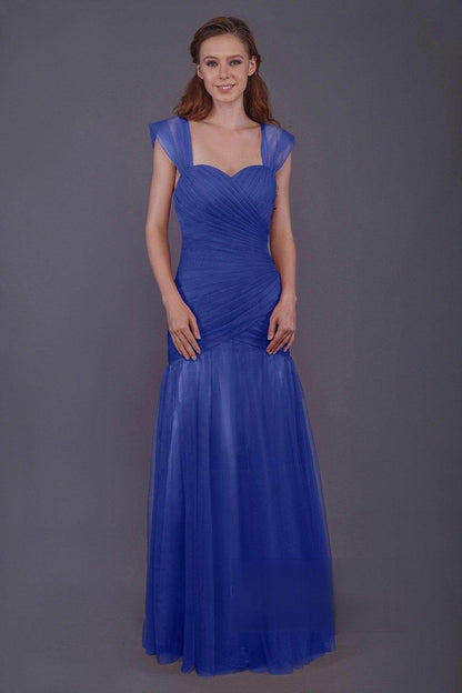 Trumpet-Mermaid Floor Length Tulle Bridesmaid Dress PR3500