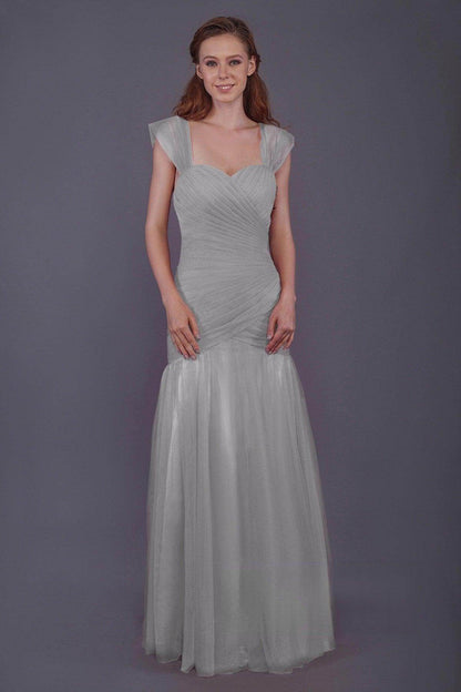 Trumpet-Mermaid Floor Length Tulle Bridesmaid Dress PR3500