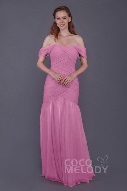 Trumpet-Mermaid Floor Length Tulle Bridesmaid Dress PR3504