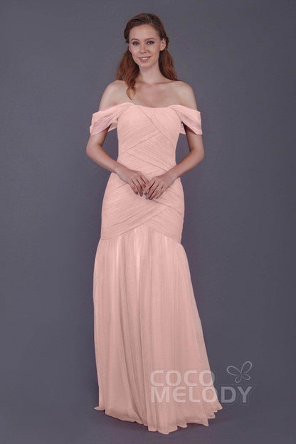 Trumpet-Mermaid Floor Length Tulle Bridesmaid Dress PR3504