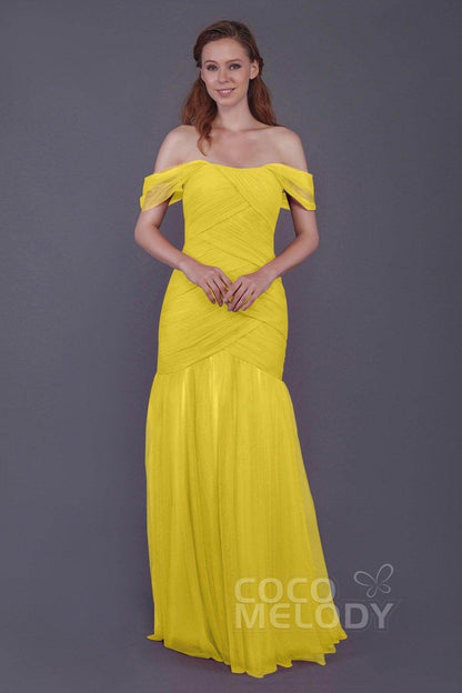 Trumpet-Mermaid Floor Length Tulle Bridesmaid Dress PR3504