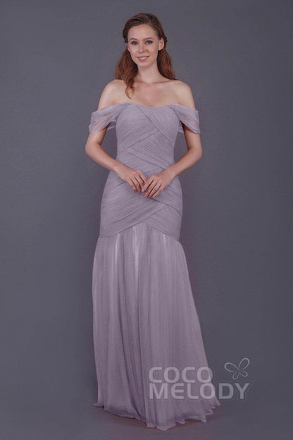 Trumpet-Mermaid Floor Length Tulle Bridesmaid Dress PR3504