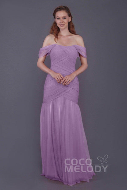 Trumpet-Mermaid Floor Length Tulle Bridesmaid Dress PR3504