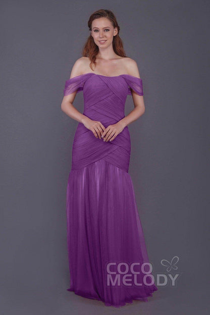 Trumpet-Mermaid Floor Length Tulle Bridesmaid Dress PR3504