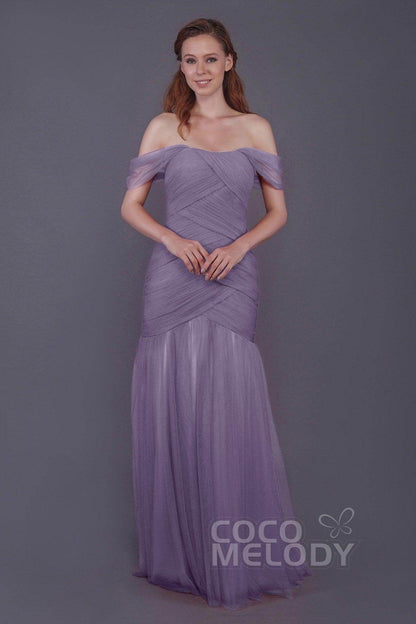 Trumpet-Mermaid Floor Length Tulle Bridesmaid Dress PR3504