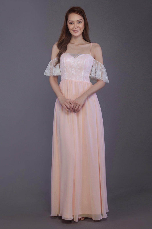 Sheath-Column Floor Length Chiffon Bridesmaid Dress PR3521