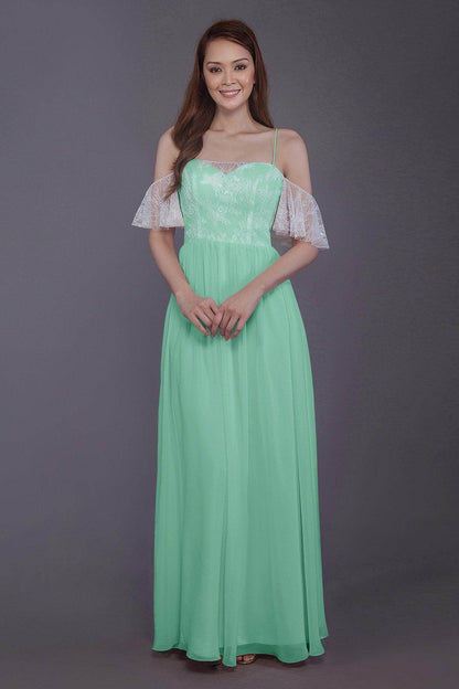Sheath-Column Floor Length Chiffon Bridesmaid Dress PR3521