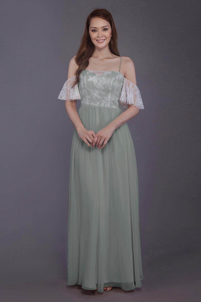 Sheath-Column Floor Length Chiffon Bridesmaid Dress PR3521