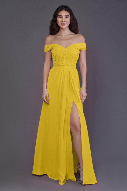 Sheath-Column Floor Length Chiffon Bridesmaid Dress PR3536