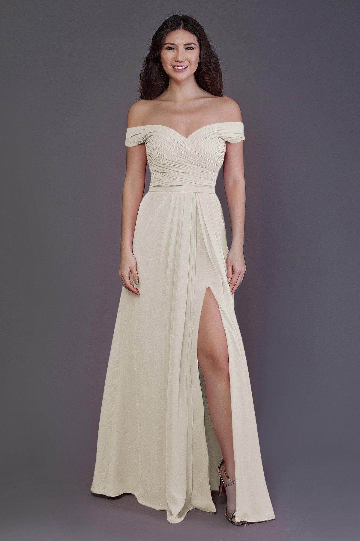 Sheath-Column Floor Length Chiffon Bridesmaid Dress PR3536PS