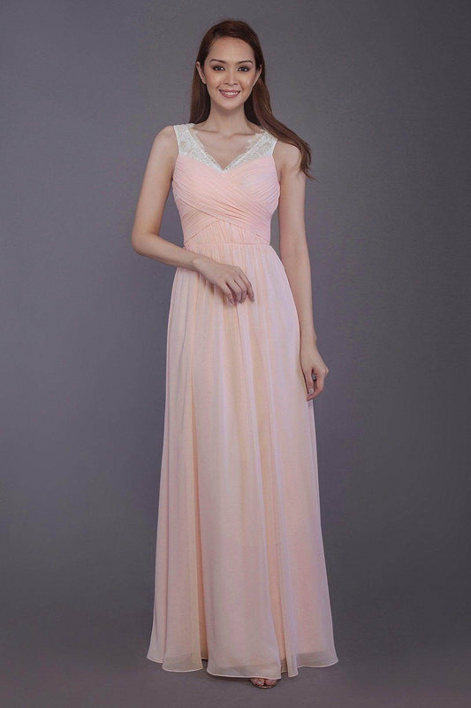 Sheath-Column Floor Length Chiffon Bridesmaid Dress PR3542