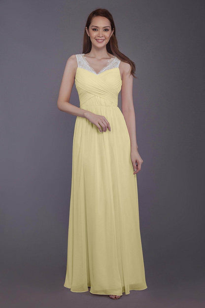 Sheath-Column Floor Length Chiffon Bridesmaid Dress PR3542