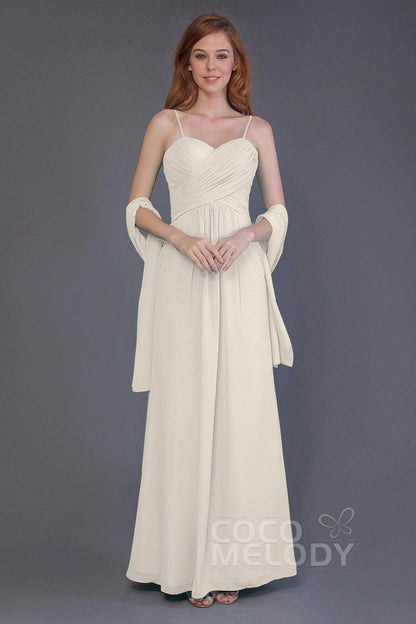 Sheath-Column Floor Length Chiffon Bridesmaid Dress PR3544