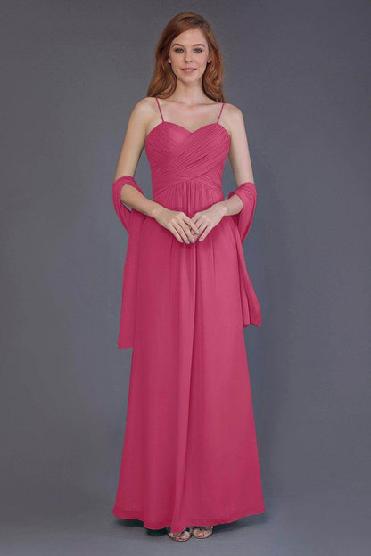 Sheath-Column Floor Length Chiffon Bridesmaid Dress PR3544
