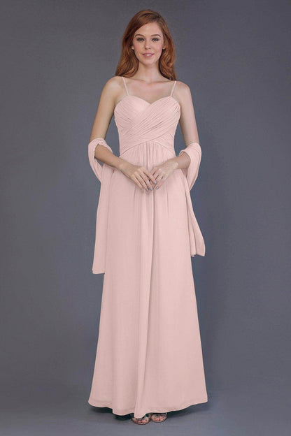 Sheath-Column Floor Length Chiffon Bridesmaid Dress PR3544