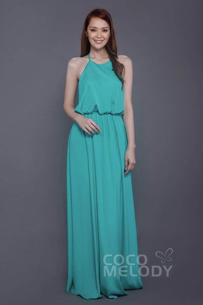Sheath-Column Floor Length Chiffon Bridesmaid Dress PR3547
