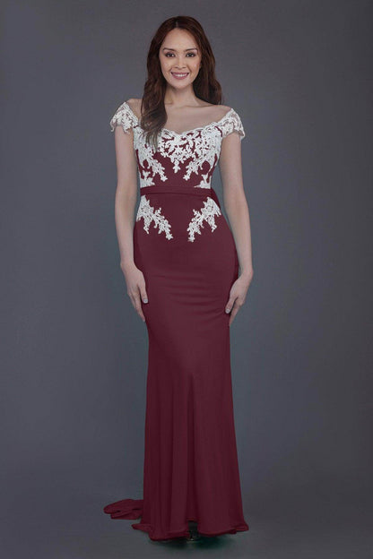Trumpet Sweep Train Knitted Fabric Bridesmaid Dress PR3562