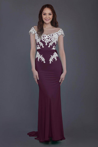 Trumpet Sweep Train Knitted Fabric Bridesmaid Dress PR3562