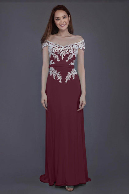 Sheath Sweep Train Knitted Fabric Bridesmaid Dress PR3563