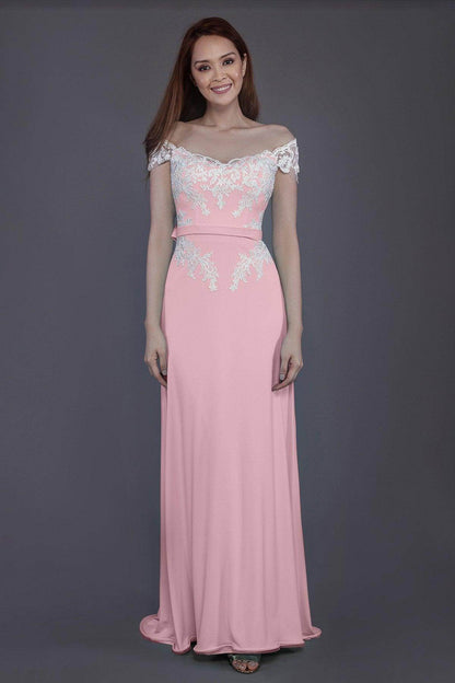 Sheath Sweep Train Knitted Fabric Bridesmaid Dress PR3563