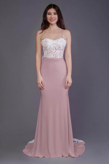 Mermaid Sweep Train Knitted Fabric Bridesmaid Dress PR3565