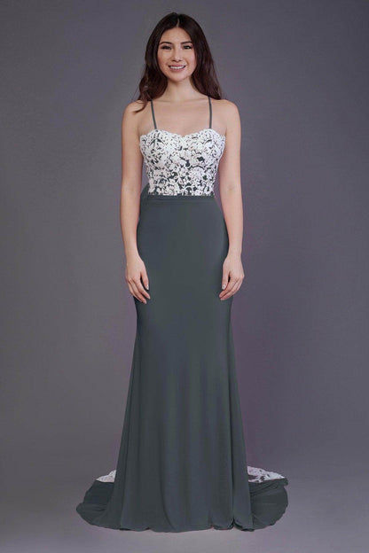 Mermaid Sweep Train Knitted Fabric Bridesmaid Dress PR3565
