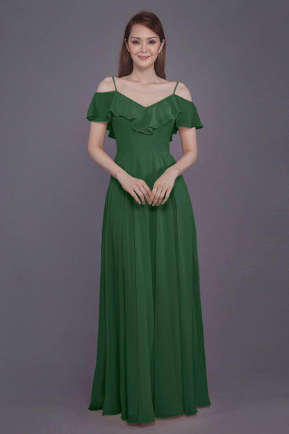 Sheath-Column Floor Length Chiffon Bridesmaid Dress PR3570PS