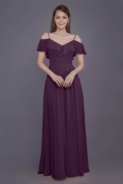Sheath-Column Floor Length Chiffon Bridesmaid Dress PR3570PS