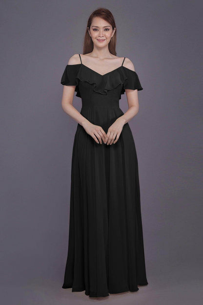Sheath-Column Floor Length Chiffon Bridesmaid Dress PR3570