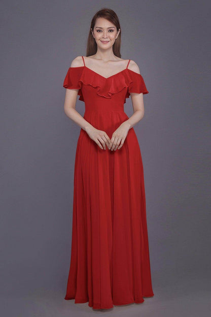 Sheath-Column Floor Length Chiffon Bridesmaid Dress PR3570