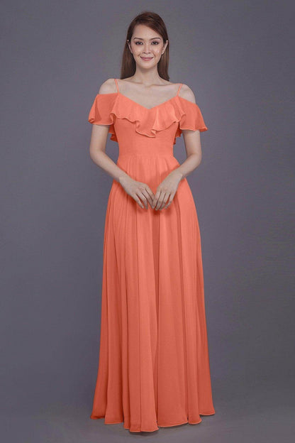 Sheath-Column Floor Length Chiffon Bridesmaid Dress PR3570