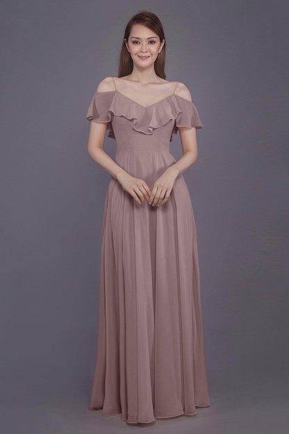 Sheath-Column Floor Length Chiffon Bridesmaid Dress PR3570PS