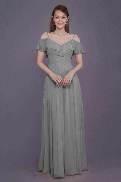Sheath-Column Floor Length Chiffon Bridesmaid Dress PR3570