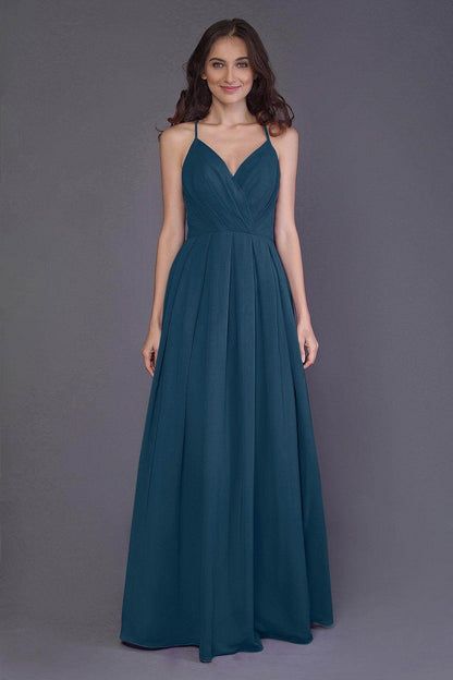 Sheath-Column Floor Length Chiffon Bridesmaid Dress PR3572