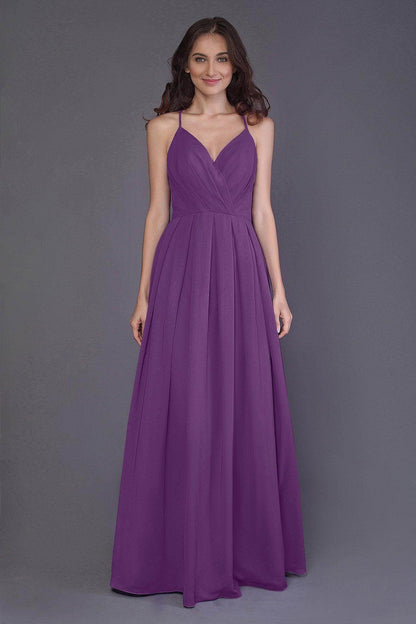 Sheath-Column Floor Length Chiffon Bridesmaid Dress PR3572