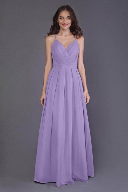 Sheath-Column Floor Length Chiffon Bridesmaid Dress PR3572