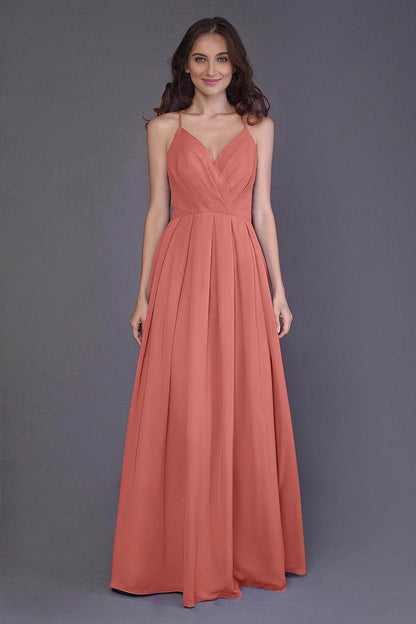 Sheath-Column Floor Length Chiffon Bridesmaid Dress PR3572