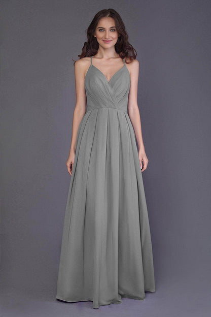Sheath-Column Floor Length Chiffon Bridesmaid Dress PR3572