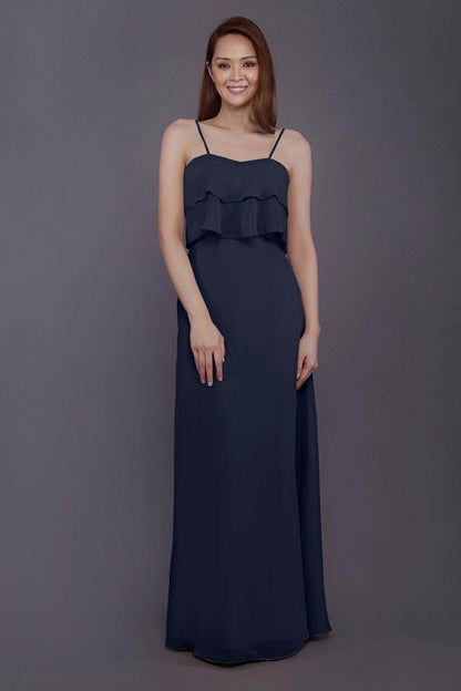Sheath-Column Floor Length Chiffon Bridesmaid Dress PR3575