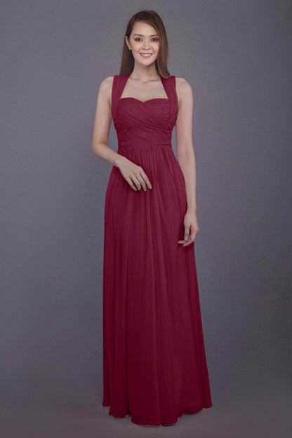 Sheath-Column Floor Length Chiffon Bridesmaid Dress PR3585