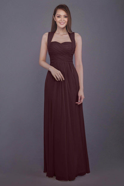 Sheath-Column Floor Length Chiffon Bridesmaid Dress PR3585