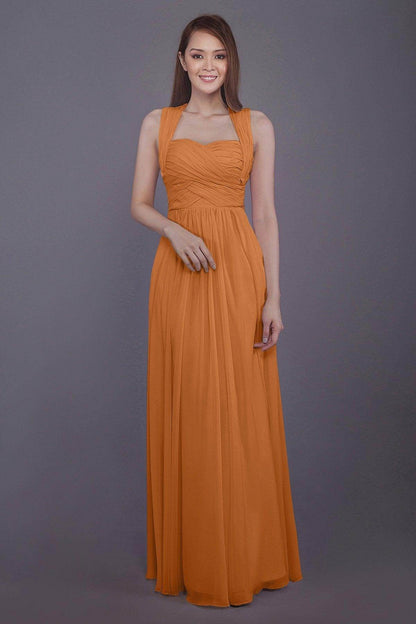 Sheath-Column Floor Length Chiffon Bridesmaid Dress PR3585