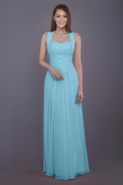 Sheath-Column Floor Length Chiffon Bridesmaid Dress PR3585