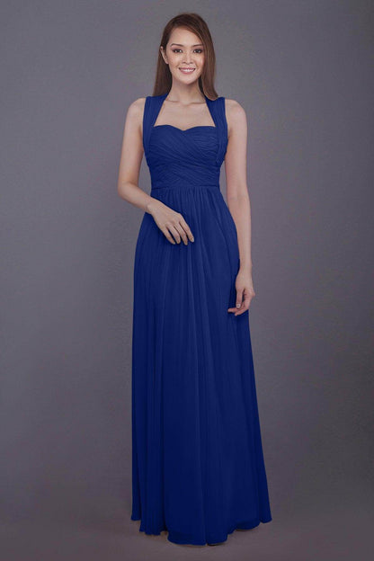 Sheath-Column Floor Length Chiffon Bridesmaid Dress PR3585
