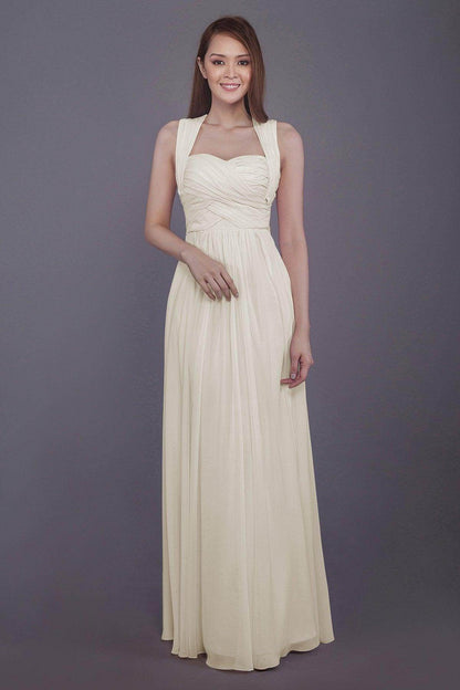 Sheath-Column Floor Length Chiffon Bridesmaid Dress PR3585
